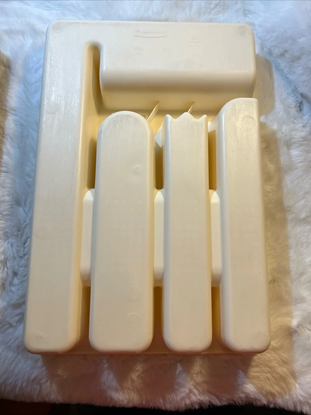 Vintage Rubbermaid 2919 Almond Silverware Tray/Utensil Drawer Organizer Made USA